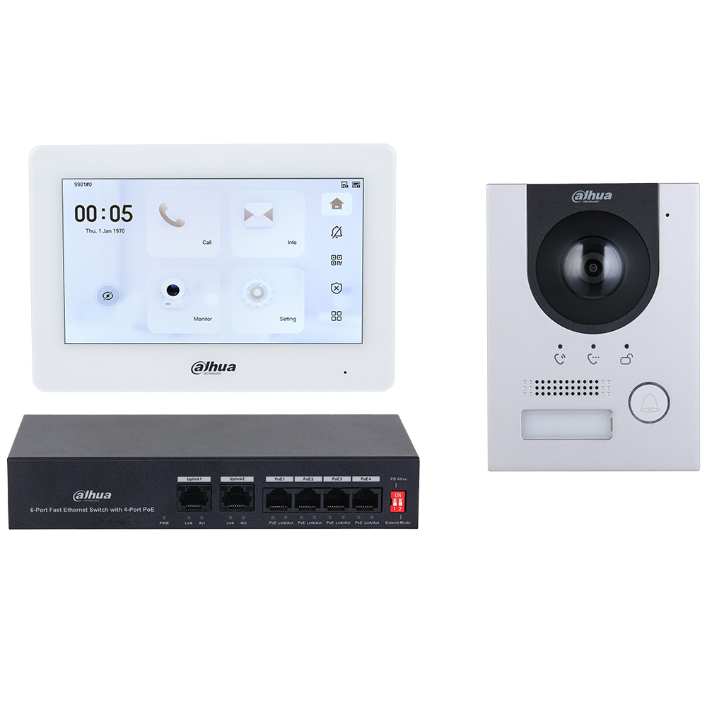 Dahua Video-Gegensprechanlagen-KIT inkl. Display und Switch KTP04-3