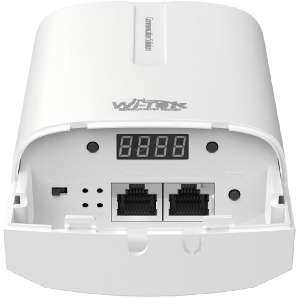 Wi-Tek WLAN Transmitter, 1 Paar, 2 Ports, 5 GHz, 3 km Reichweite, IP65, weiß, Mast, Wand-2
