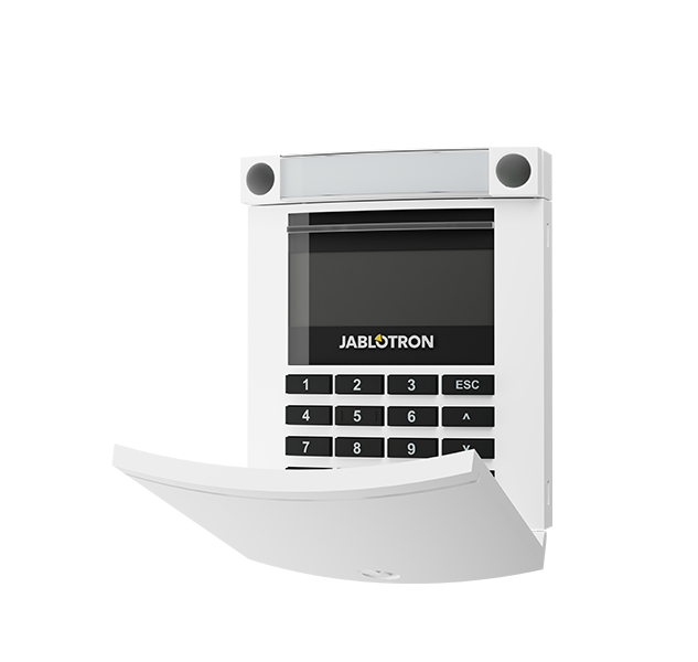JA-114E-WH Jablotron BUS-Bedienteil mit LCD Display, Tastatur und RFID- Lesegerät weiß-1