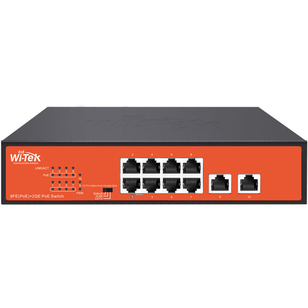 Witek PoE-Switch, 10 Ports, 8 Ports PoE, 250m, Desktop, Rack, Wandmontage-3