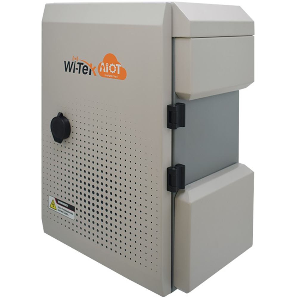 Wi-Tek IoT-Gehäuse, mit Lüfter, IP65, IK10, Metall, grau, Boden, Mast, Wand-6