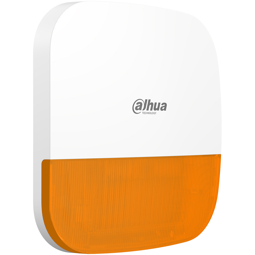 Dahua Funk-Außensirene, orange Kalotte, weiß, IP65, 110db-1