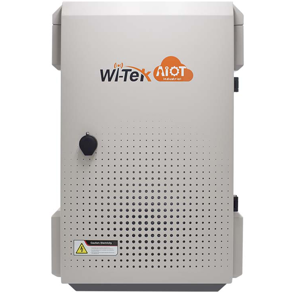 Wi-Tek IoT-Gehäuse, mit Lüfter, IP65, IK10, Metall, grau, Boden, Mast, Wand-5