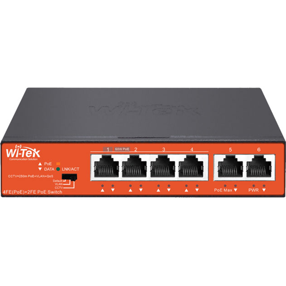 Witek PoE-Switch, 6 Ports, 4 Ports PoE, 250 m, Desktop, Wand-3
