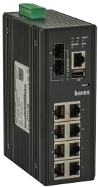 Barox Switch 8 Ports, 2 Ports LWL, managed für Hutschienenmontage-1