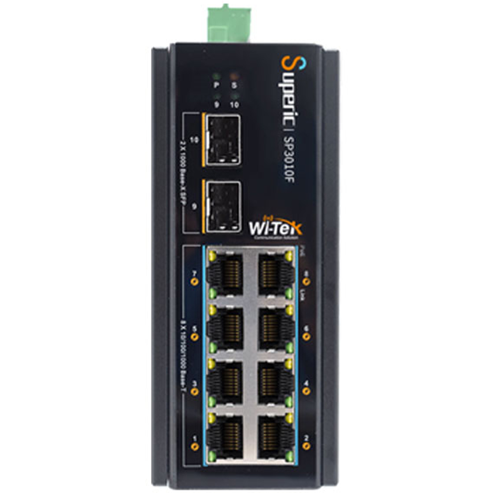 Witek PoE-Switch, 10 Ports, 8 Ports PoE, 2 Ports SFP, 250m, unmanaged, Desktop, DIN-Schiene-4