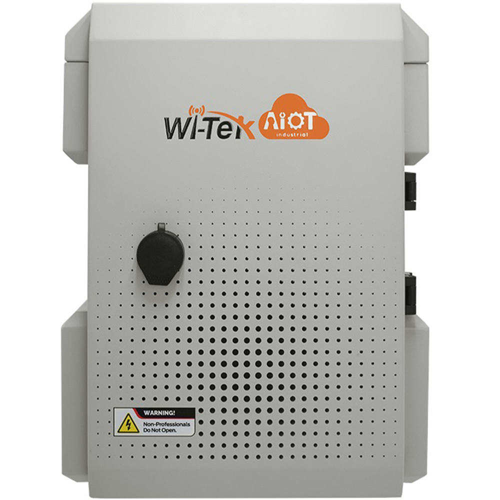 Wi-Tek IoT-Gehäuse, mit Lüfter, IP65, IK10, Metall, grau, Boden, Mast, Wand-5