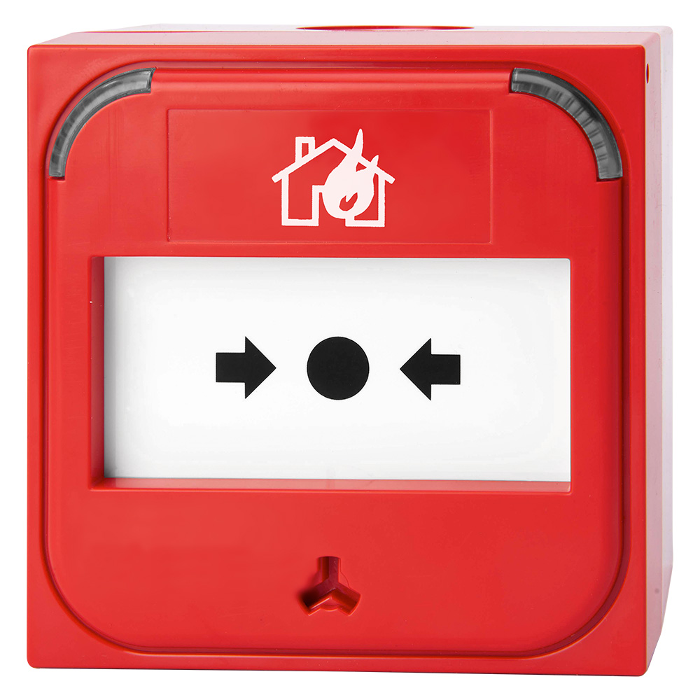 Druckknopfmelder "Symbol Haus&Flamme", rot-1