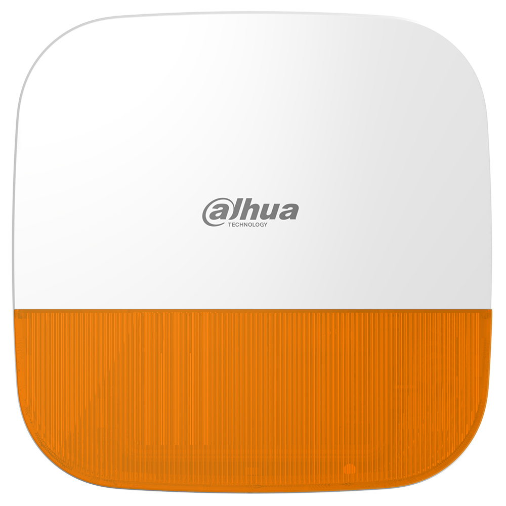 Dahua Funk-Außensirene, orange Kalotte, weiß, IP65, 110db-2