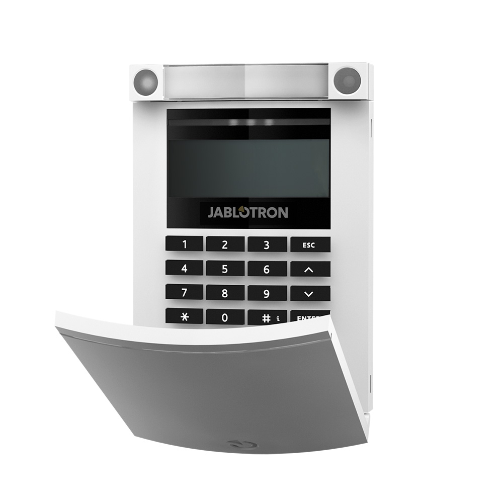 Funk-Bedienteil mit LCD-Display, Codetastatur und Leser, weiß-1