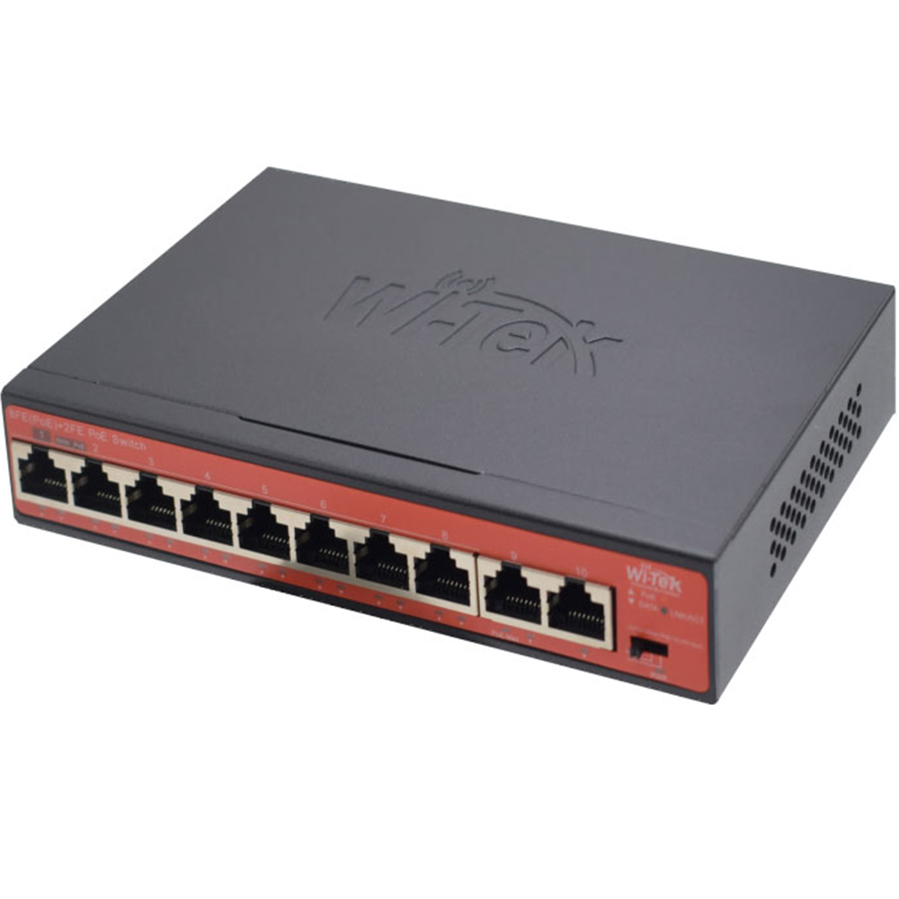 Witek PoE-Switch, 10 Ports, 8 Ports PoE, 250m, Desktop, Wandmontage-4
