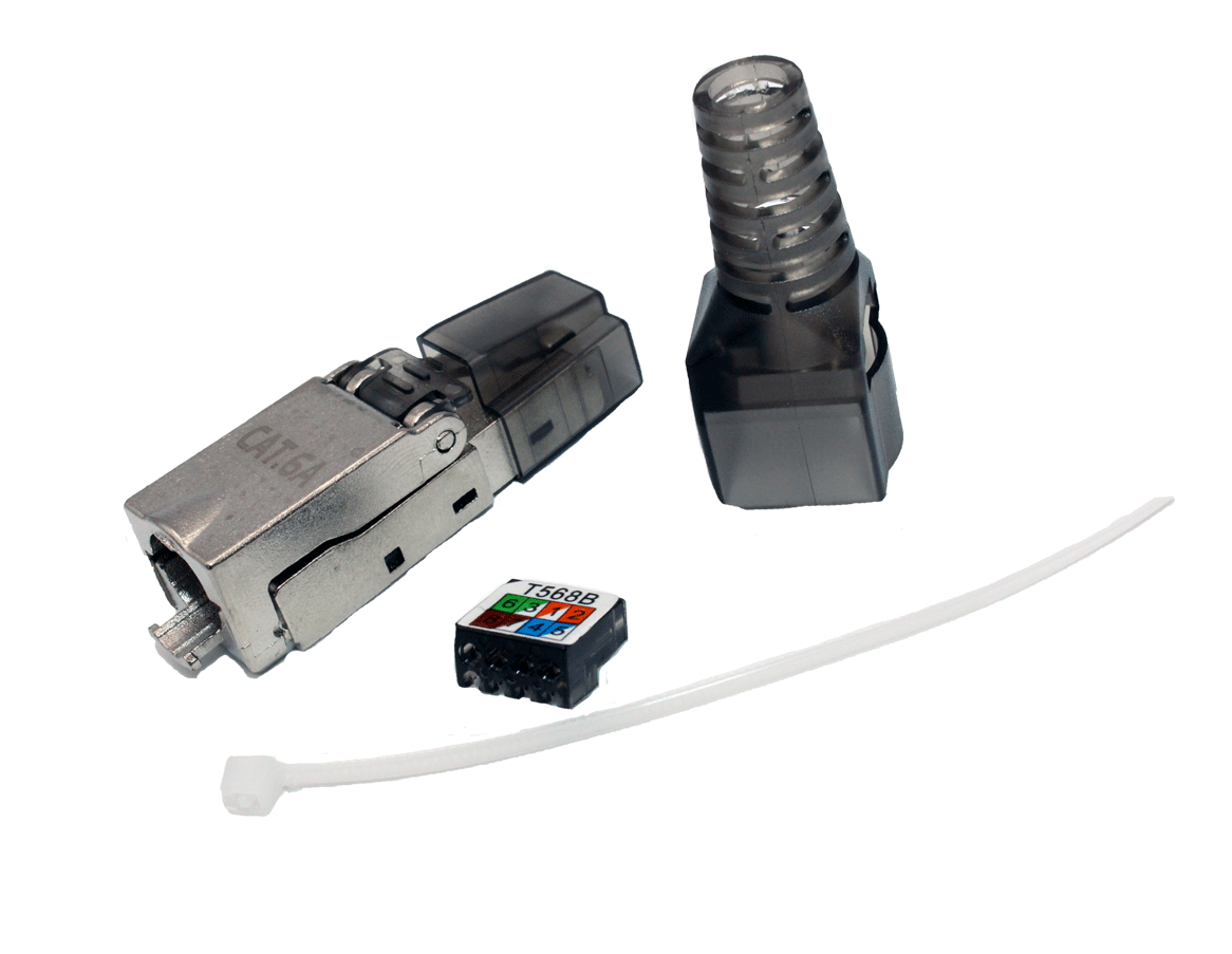 RJ45-Stecker feldkonfektionierbar, Cat. 6, STP, gerade Kabel