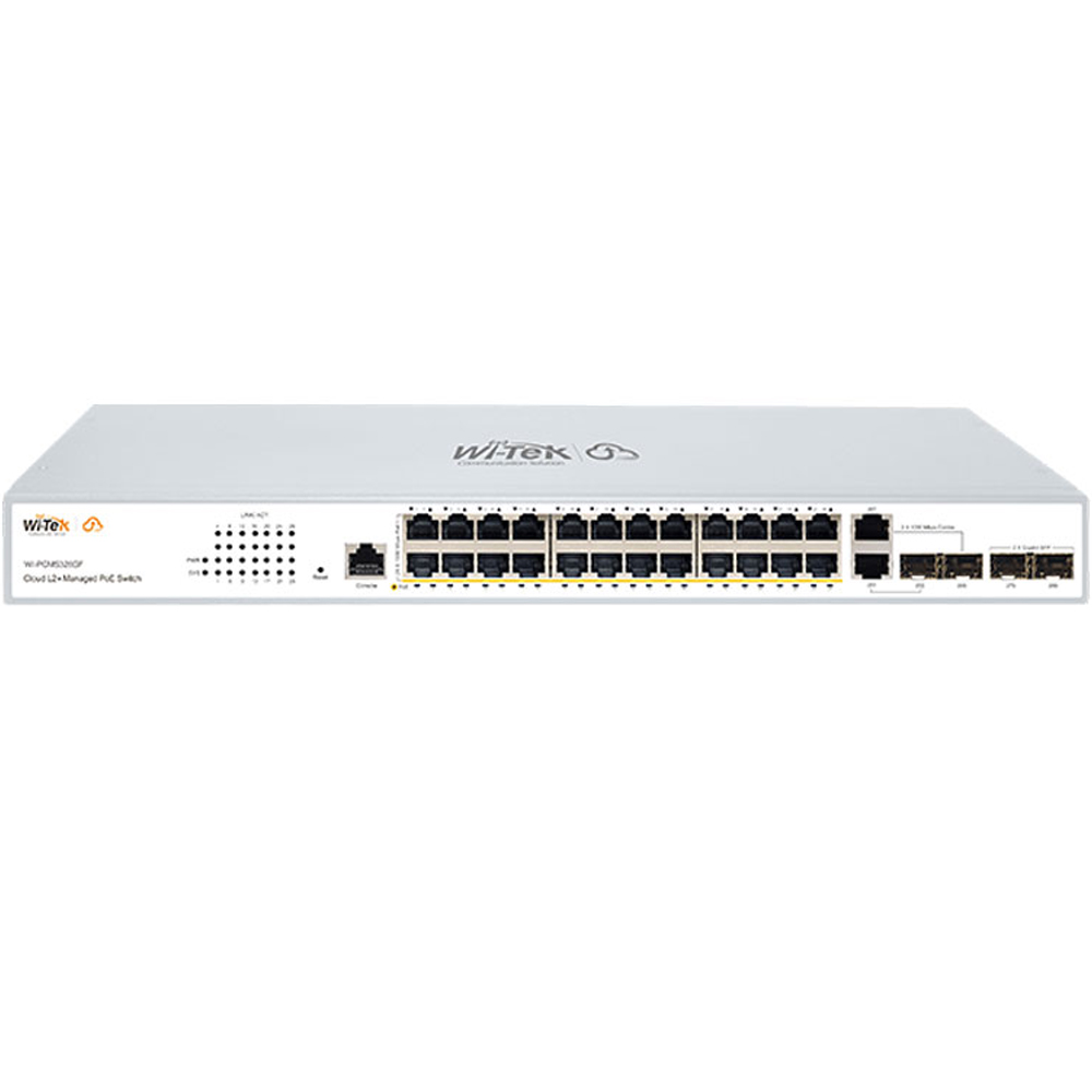 Witek PoE-Switch, 28 Ports, 24 Ports PoE, 4 Ports SFP, cloud managed, Desktop, Rack-3